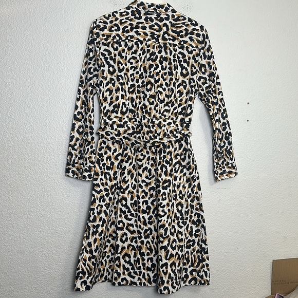 J. Crew Factory Women’s Size8 Leopard Tie Waist Button Down Shirt Midi Dress NWT - Picture 3 of 13